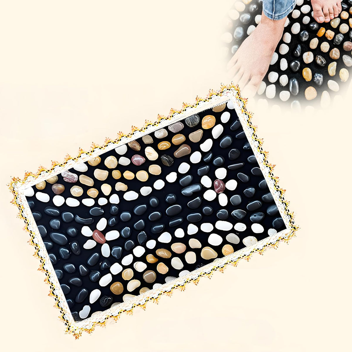 Acupressure Mat Foot Massager (Pebble-flower)