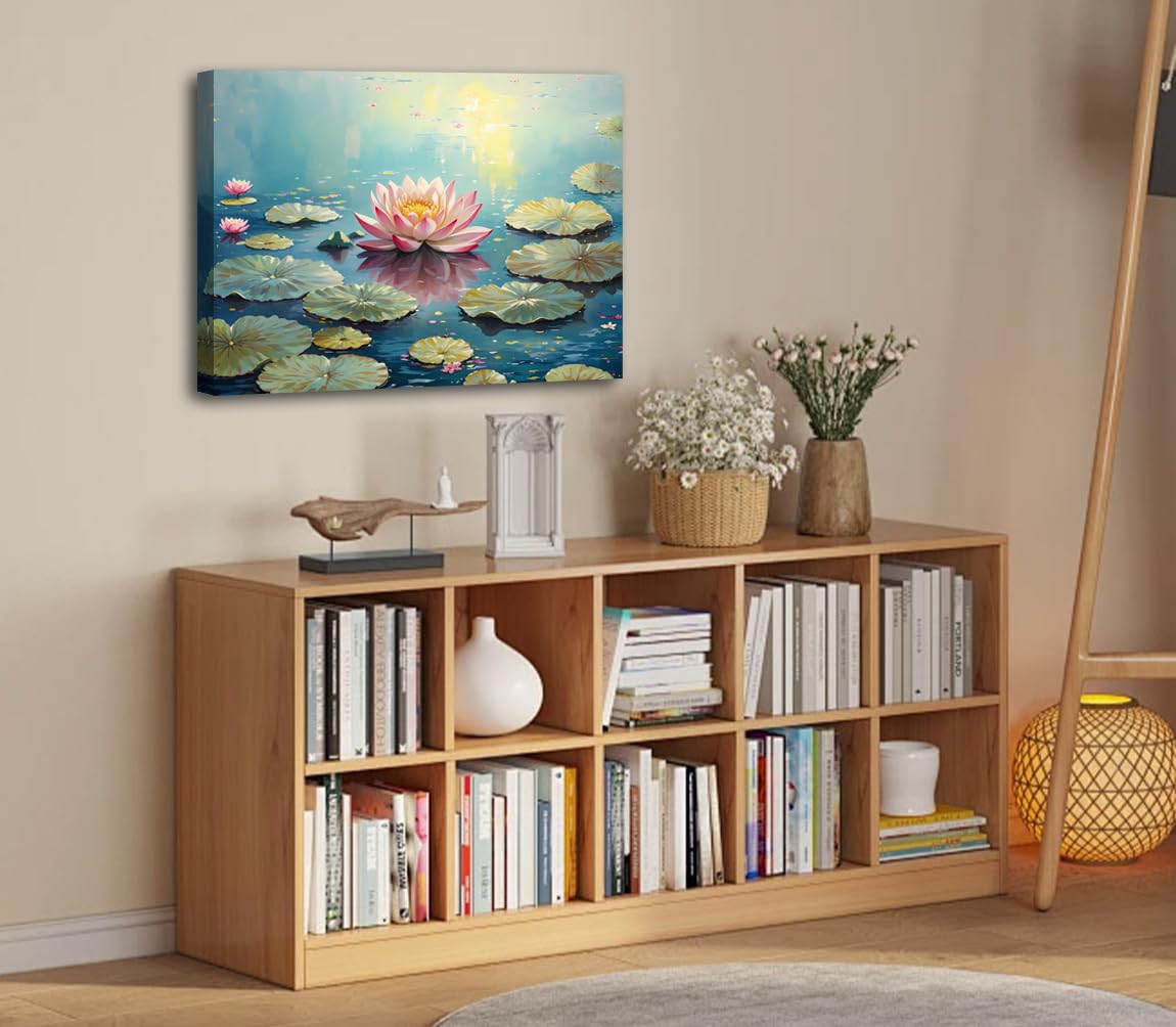 Pink Lotus Wall Art Prints (Framed 12"X16"- Pink Lotus Wall Art)