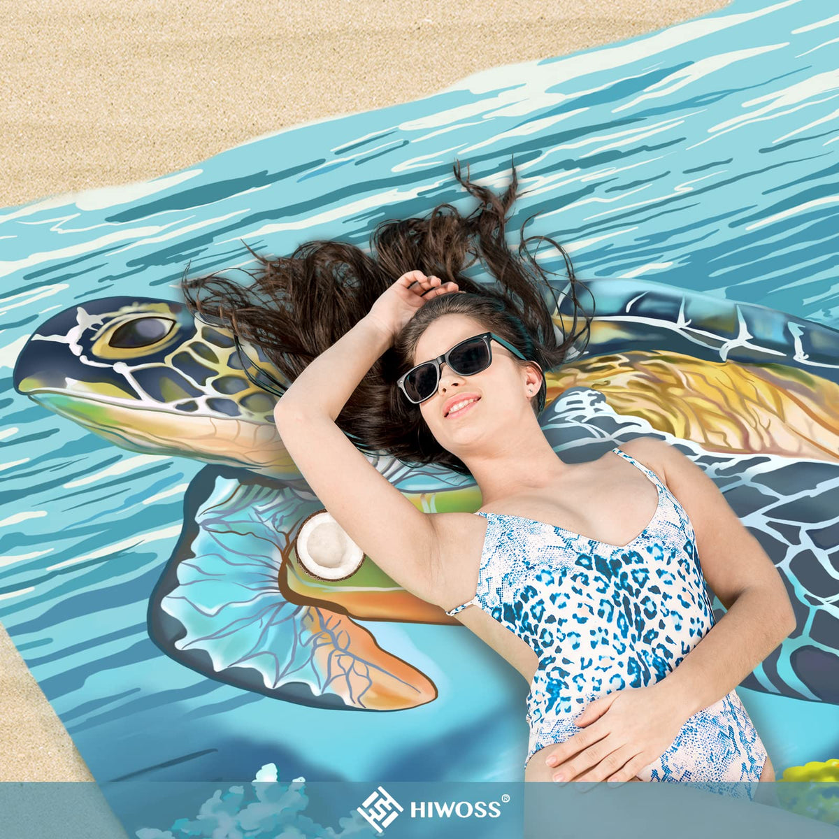 Beach Blanket Waterproof Sandproof Oversized 95”x 80” (Turtle Plus)