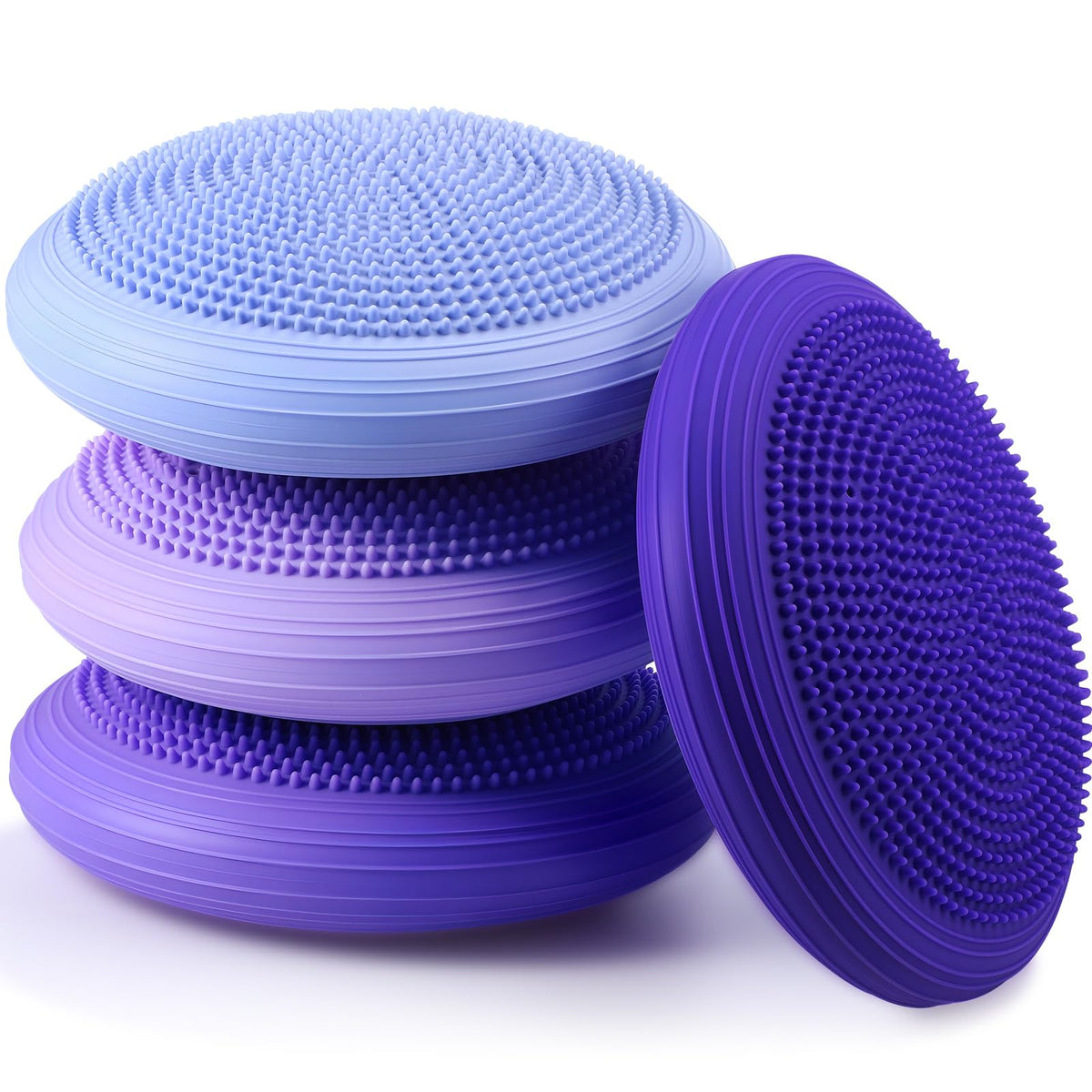 4 Pcs Wiggle Seat Inflated Wobble Cushion for Kids (Purple Series)