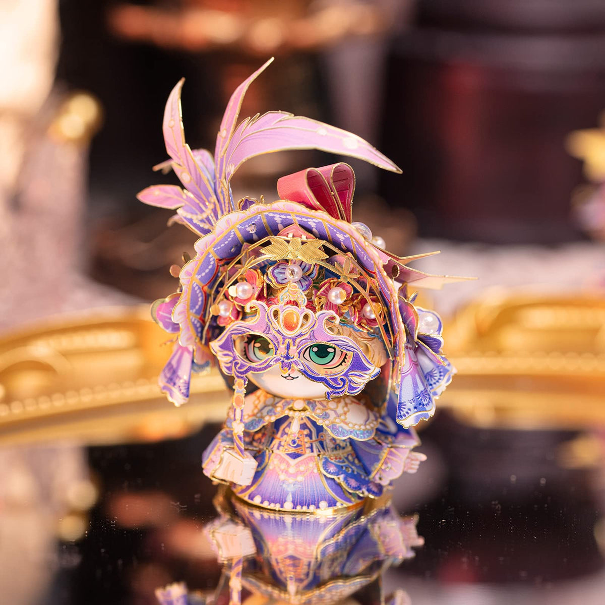 3D Metal Puzzle for Adult Romeo and Juliet Masque Cat Figures Model Assembling (Juliet Masque Cat)