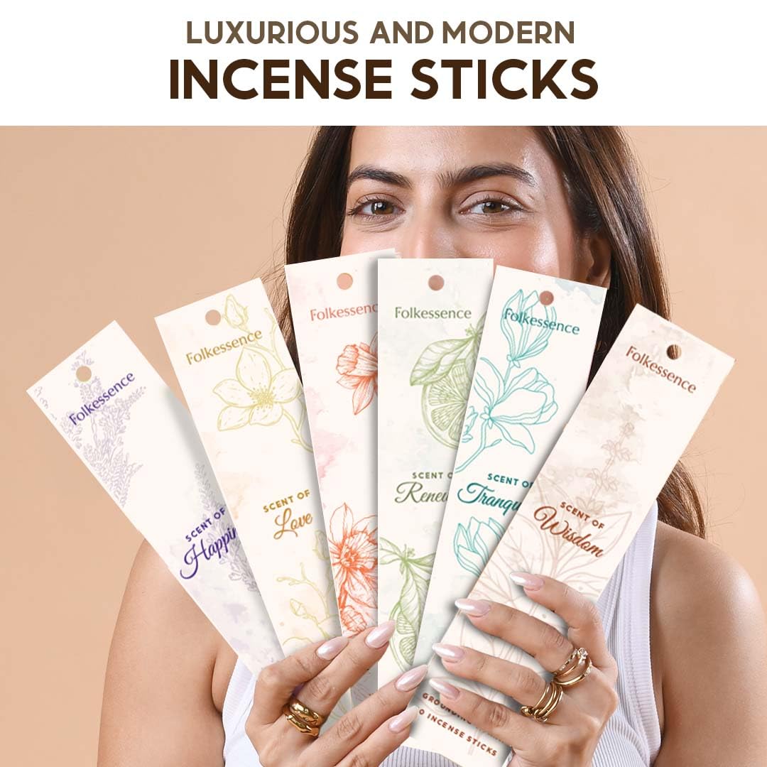 Premium Incense Sticks with Holder (Pack of 6 (120 sticks))