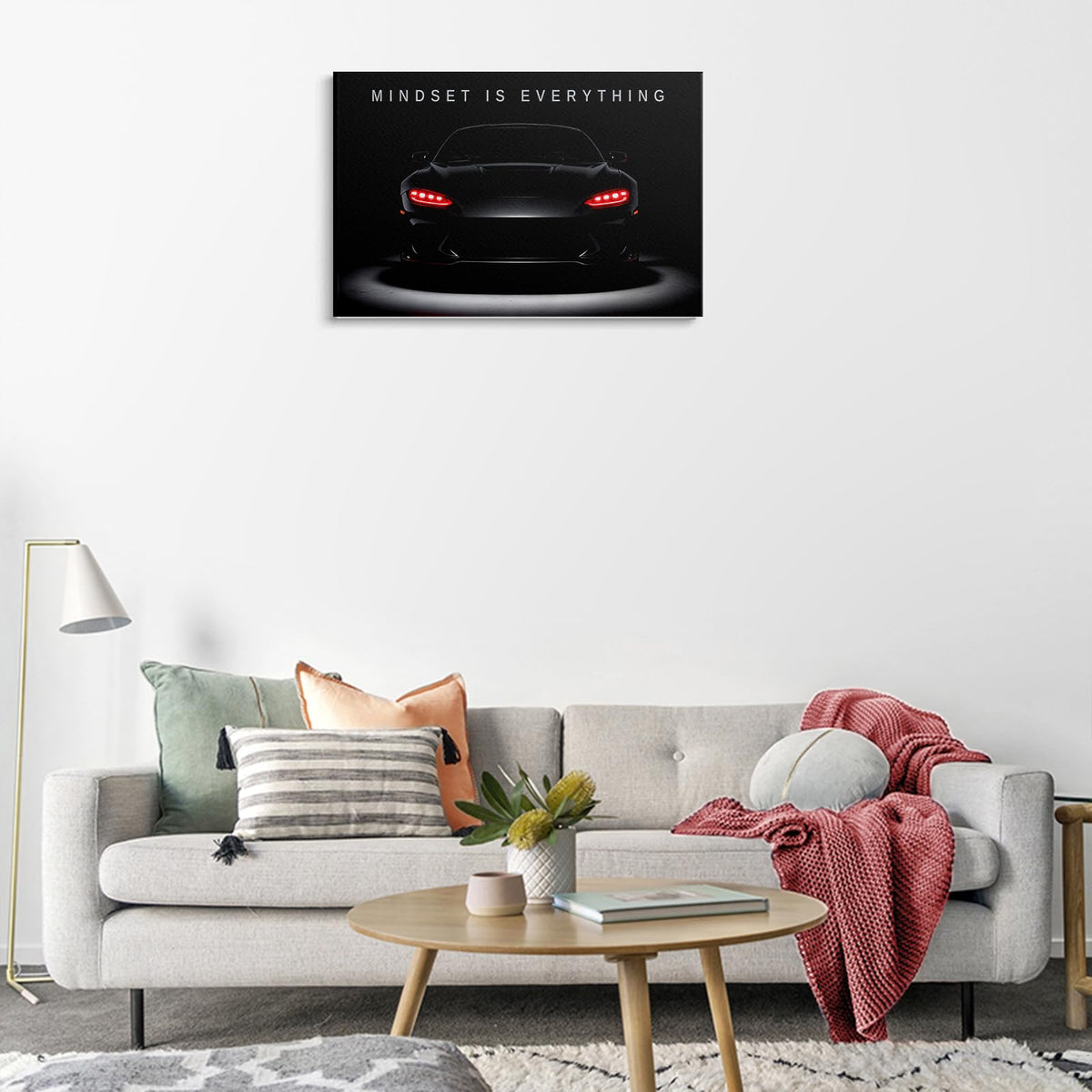 Motivational Wall Art Inspirational Car Quotes Posters Prints Wall Decor Entrepreneur Positive Black and White Wall Art for Office (1p-redcar / 18L" x 24W")