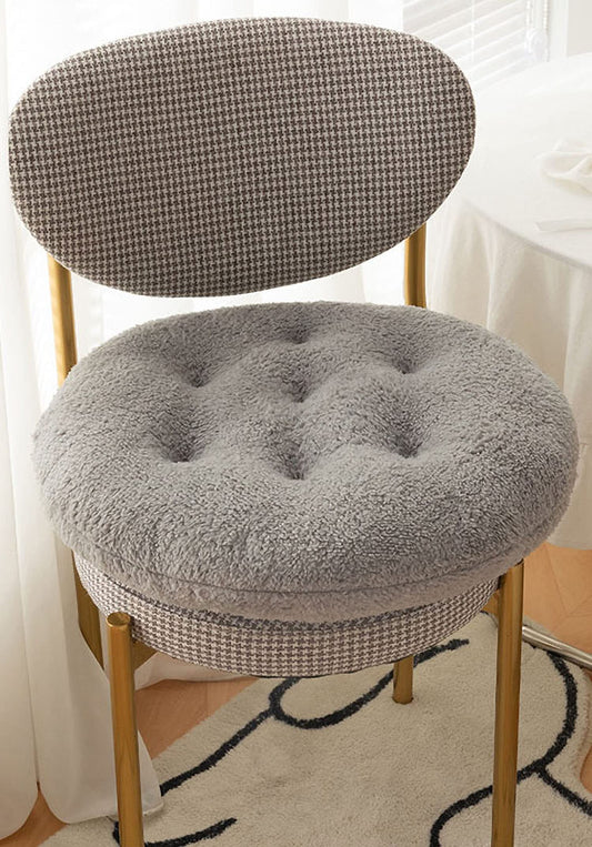 Comfortable Square and Round Artificial Lambswool Chair Pads (17 inch(45cm) / Round-gray)