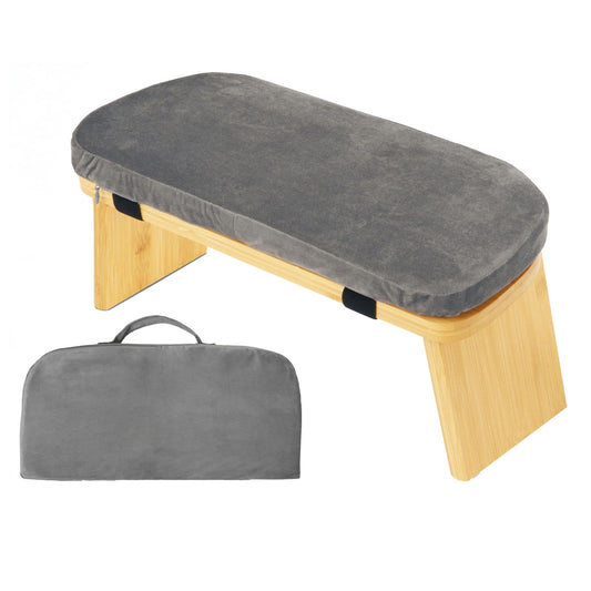 Natural Beech Wood Yoga Bench (Grey)