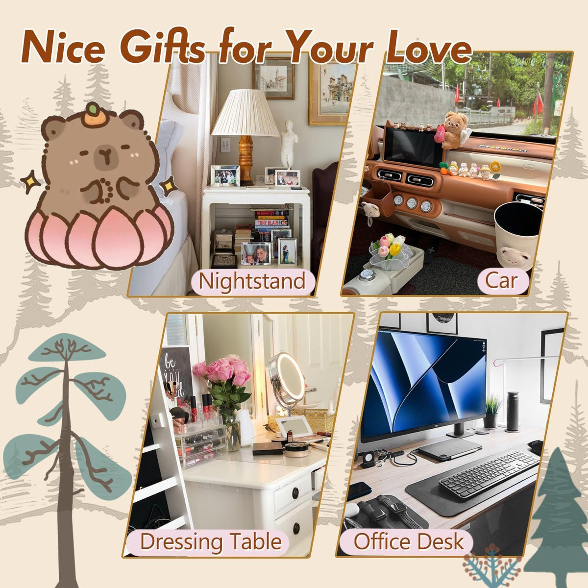 Mothers Day Cute Gifts for Mom (Positive Capybara)
