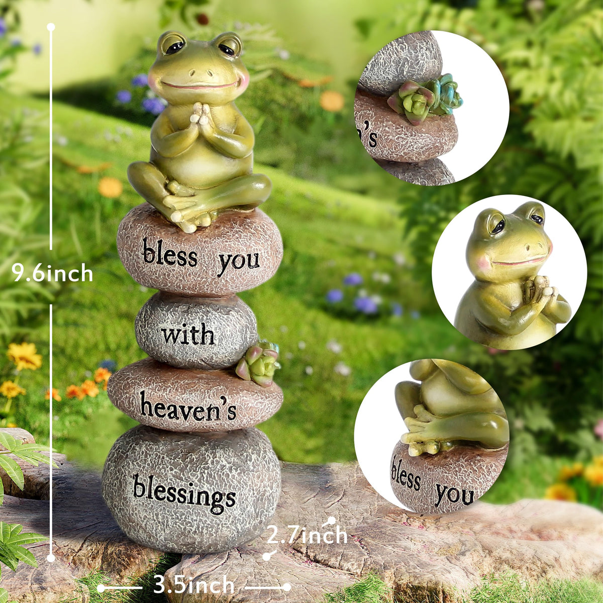 Garden Yoga Frog Statue Decor Meditation Zen Yoga Frog Figurines for Home and Garden Decoration (Multicolor)