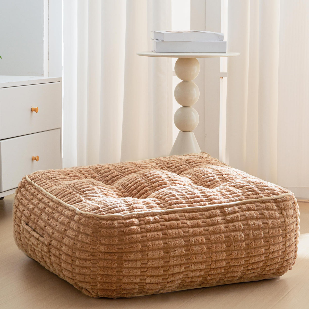 8" Floor Pillow Cushion for Adults (Square Coffee / 8" Thick(Pack of 1))