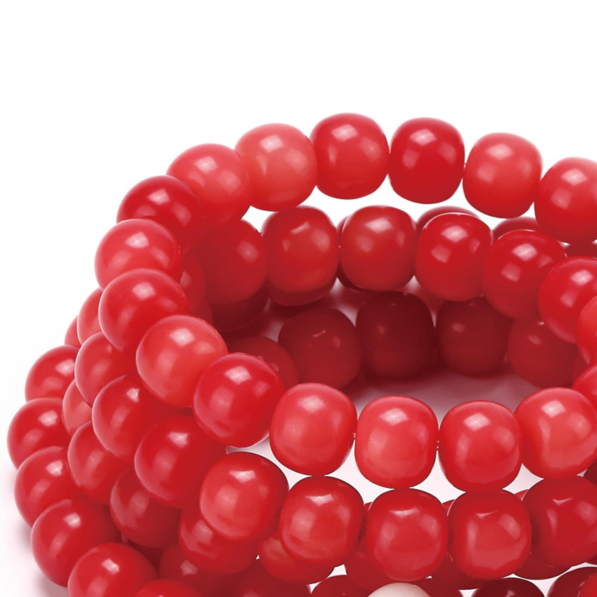 Mala Bead Strand Bracelet (10mm Red Wine)