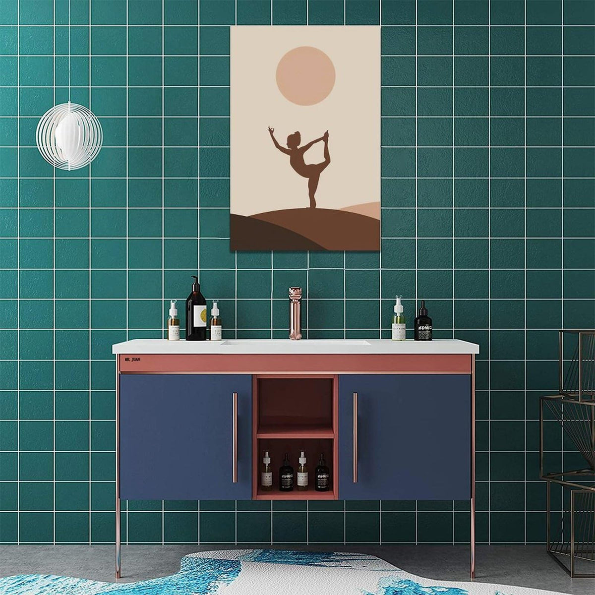 Boho Yoga Wall Art Spiritual Zen Pictures Canvas Wall Decor Yoga Meditation Peaceful Painting Home Modern Artwork Decorations Framed for Bathroom Bedroom Living Room Office 16 x 24 inch (24"L x 16"W / Yoga)