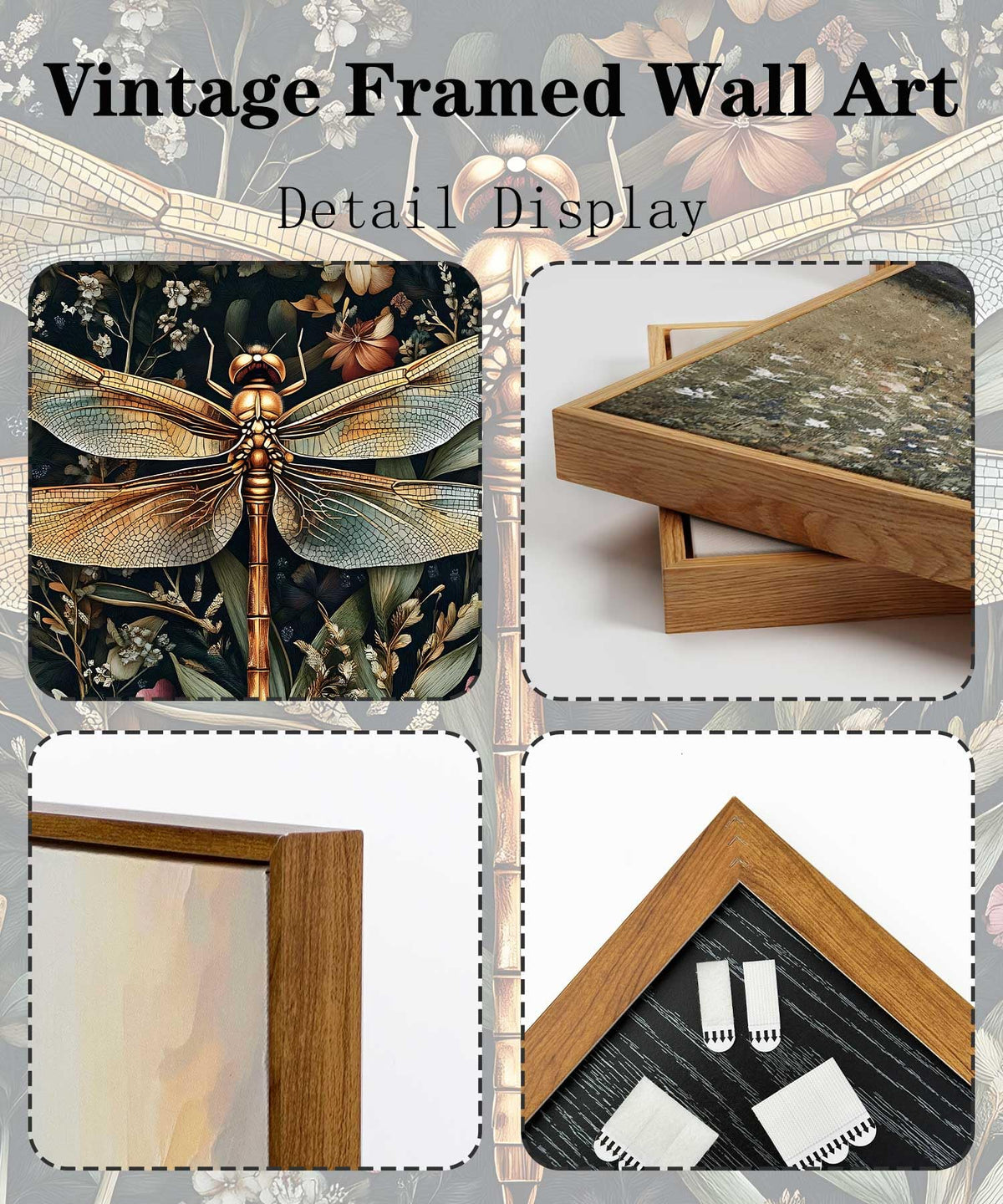 Framed Dark Moody Wildflower Wall Art Vintage Botanical Wildflower Field Floral Poster Print Nature Landscape Aesthetic Picture Wall Decor for Bedroom Living Room Home Decoration 12x16in (Wildflower / 16"L x 12"W)