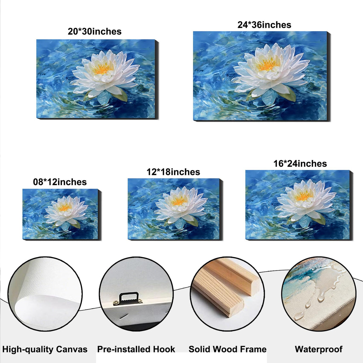 Framed Canvas Wall Art (Pictures10 / 36"L x 24"W)