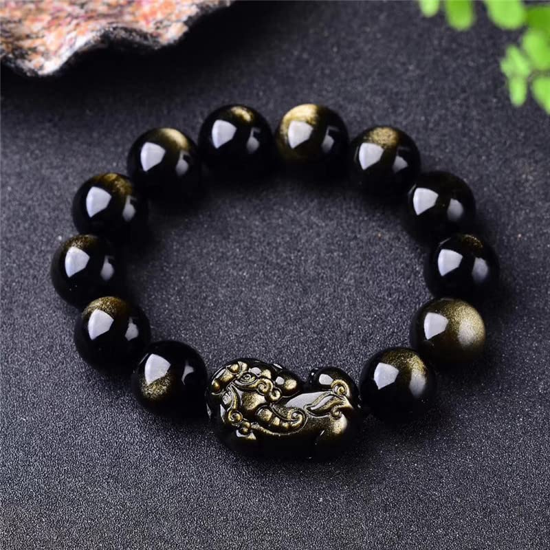 Tibetan Mala Bead Obsidian Beads Bracelet (PIXIU-16mm)