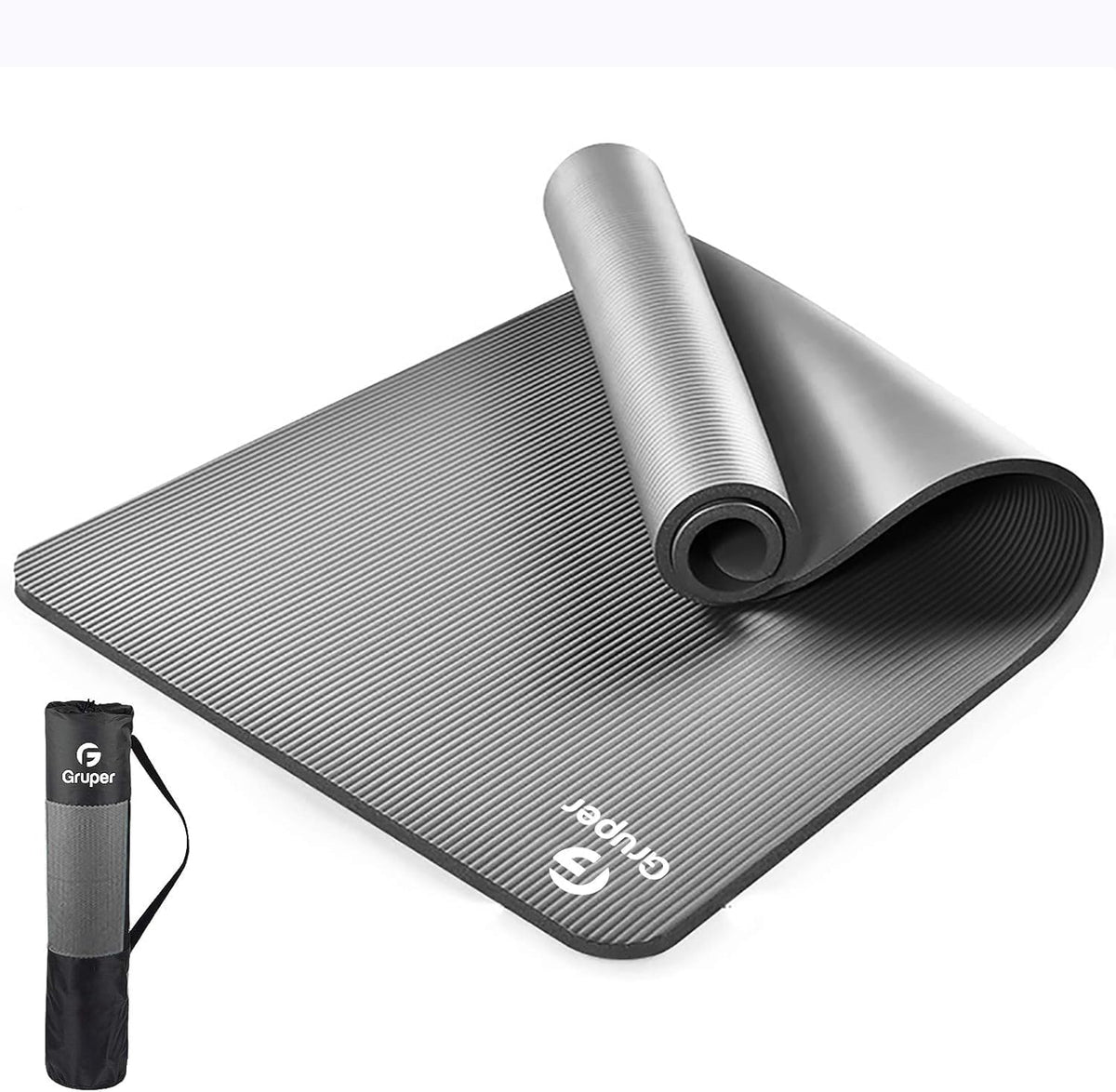Thick Yoga Mat Non Slip (Grey / 72 x 24 x 0.4 inches)