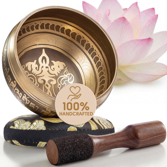 Tibetan Singing Bowl Set (Gold / Without Case)