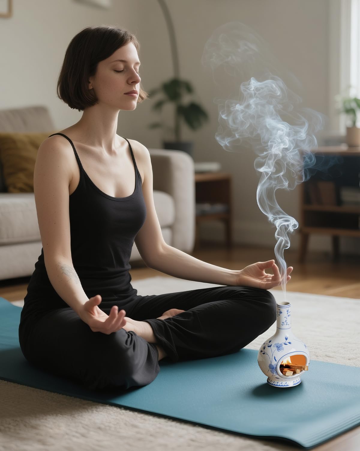 Ceramic Incense Holder Palo Santo Burner (Blue and White Porcelain)