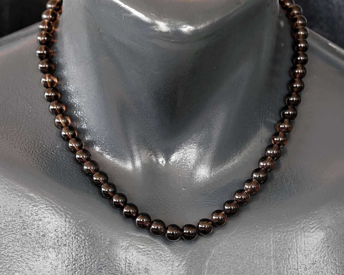 Natural Smoky Quartz Beaded Choker Necklace (Smoky Quartz / 32 Inches)