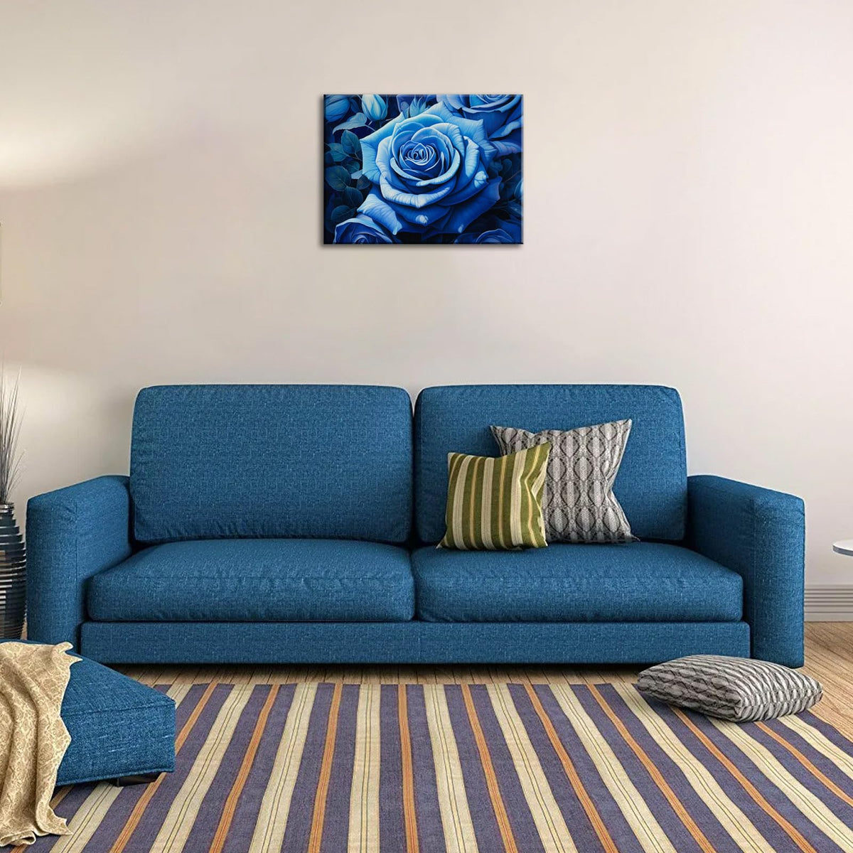 Blue Rose Wall Art (16"L x 12"W / Rose 03)