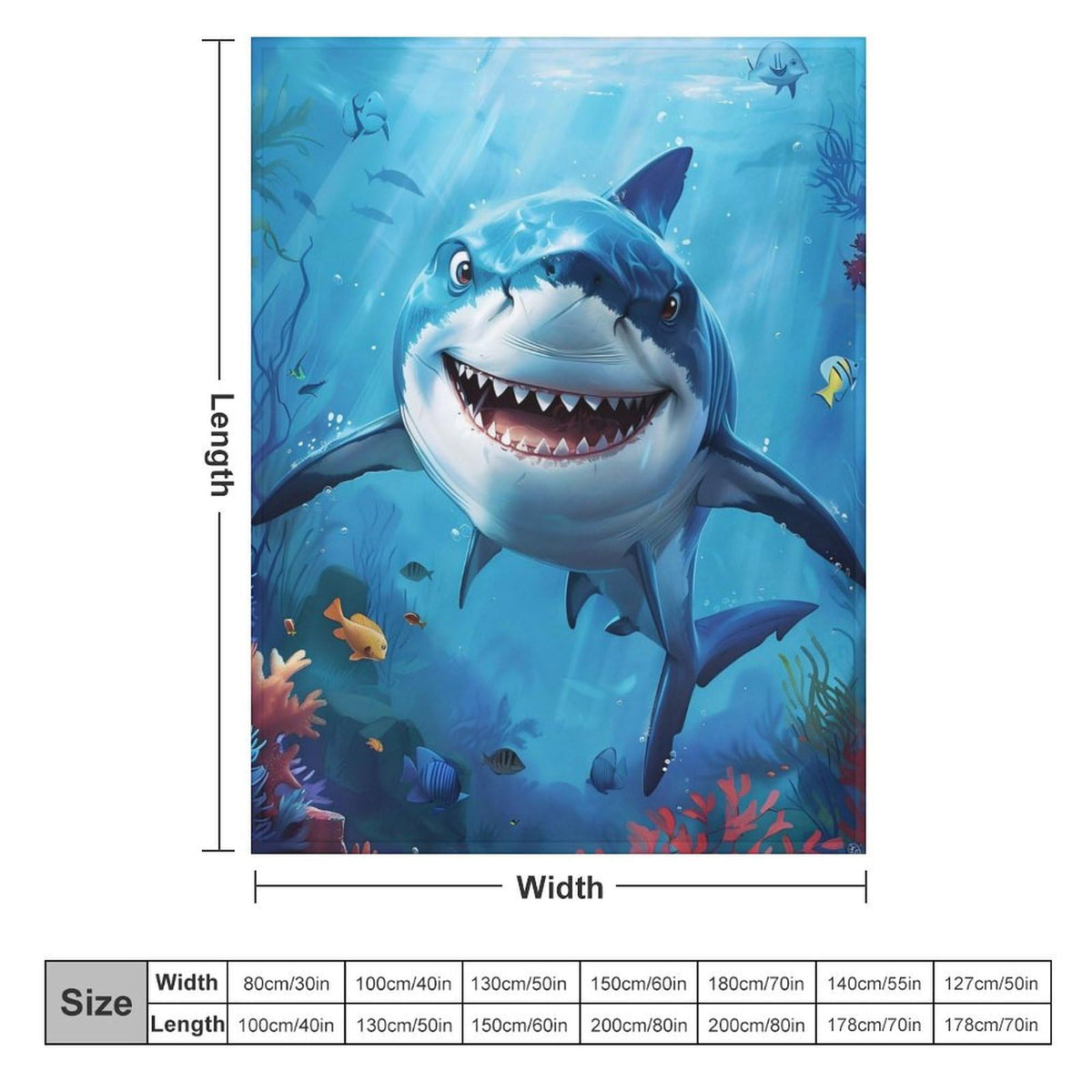 Shark Blanket Ocean Fleece Throw Blanket Shark Gift Stuff Pictures Decor Blankets Gifts Fuzzy Plush Super Soft Cozy Warm for Girls Boys Kids Women 60"x80" (60"x80" / Shark)