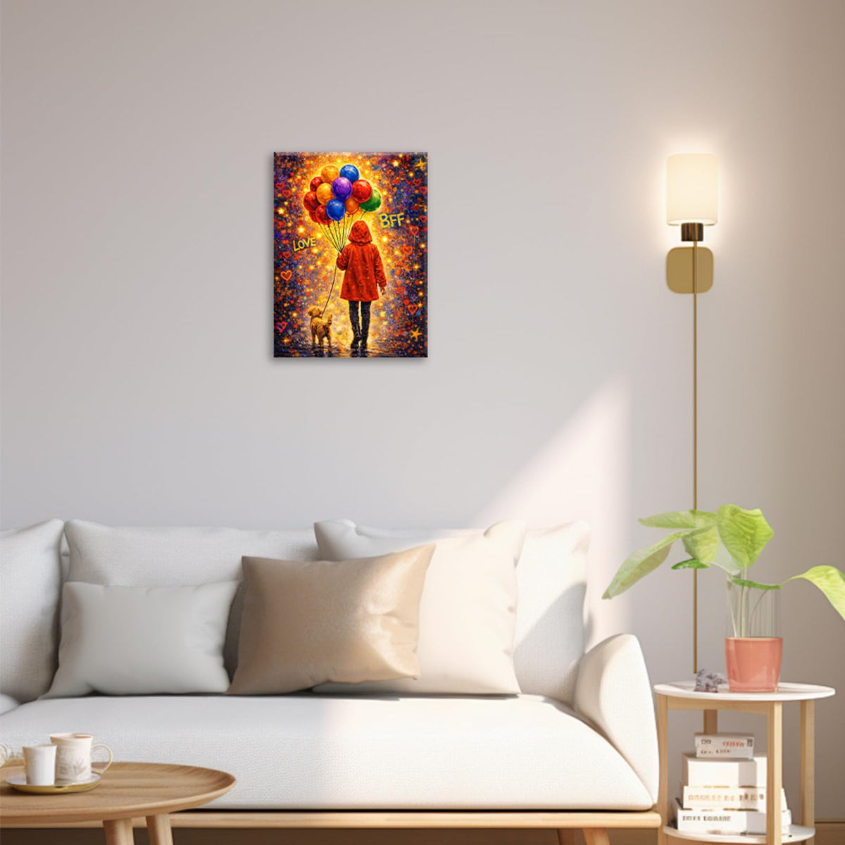 Banksy Street Graffiti Wall Art Balloon Canvas Wall Decor Street Art Painting Pictures for Bedroom Living Room 16"x20" (Back View Graffiti / 20"L x 16"W)
