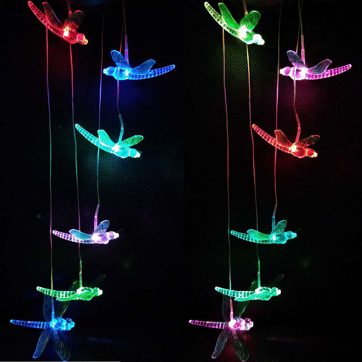 LED Solar Dragonfly Wind Chimes Outdoor