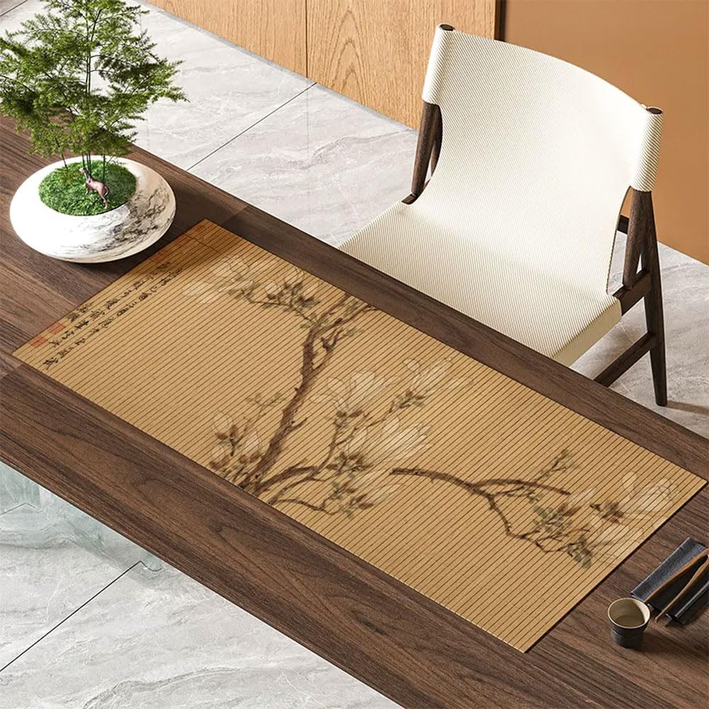 Asian Style Bamboo Table Runner (Magnolia / 12x24 Inch)