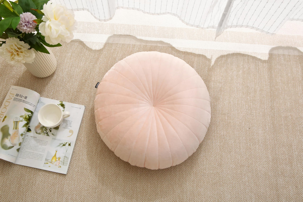 Floor Pillow Meditation Cushion Round Large Floor Pillows Seating for Adults (Pink / 18inches)