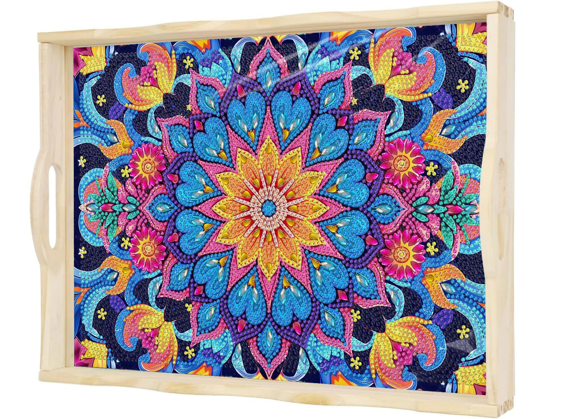 Mandala Diamond Art Tray DIY Kit for Adults Gift Decor 12.2×16.1 in (D Mandala AC NEW)
