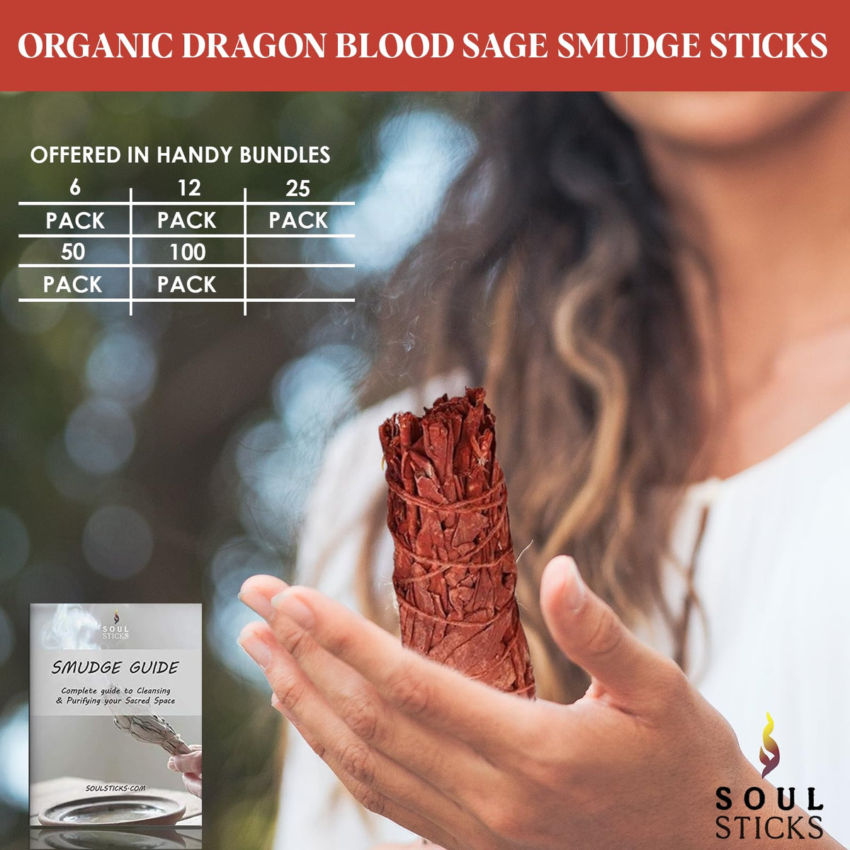 4" Dragon's Blood Sage Smudge Sticks