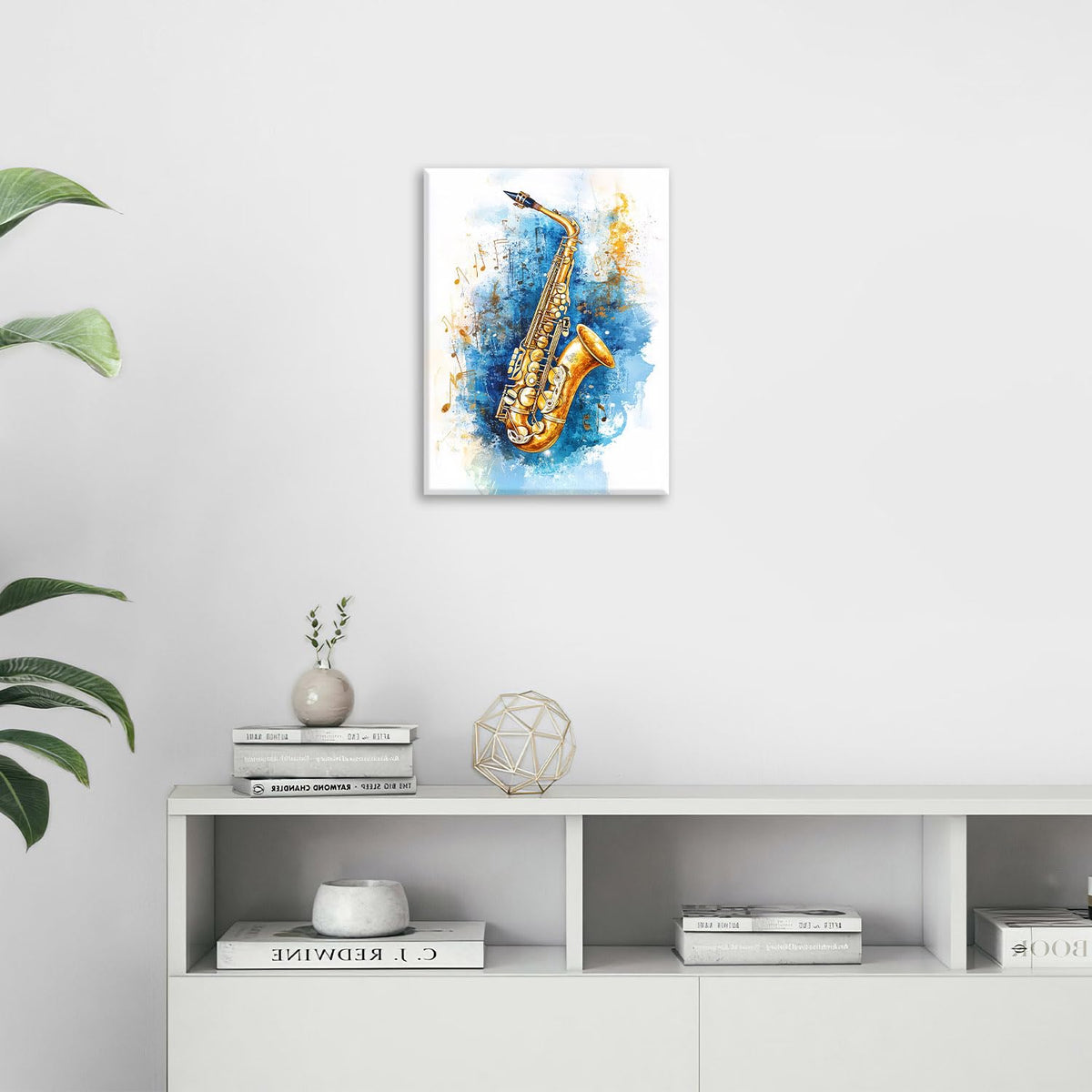 Music Theme Wall Art (16"L x 12"W / Sax)