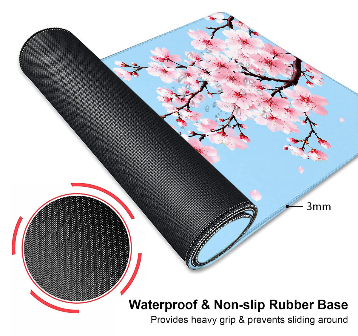 Extended Large Gaming Mouse Pad (Light Blue Sakura)