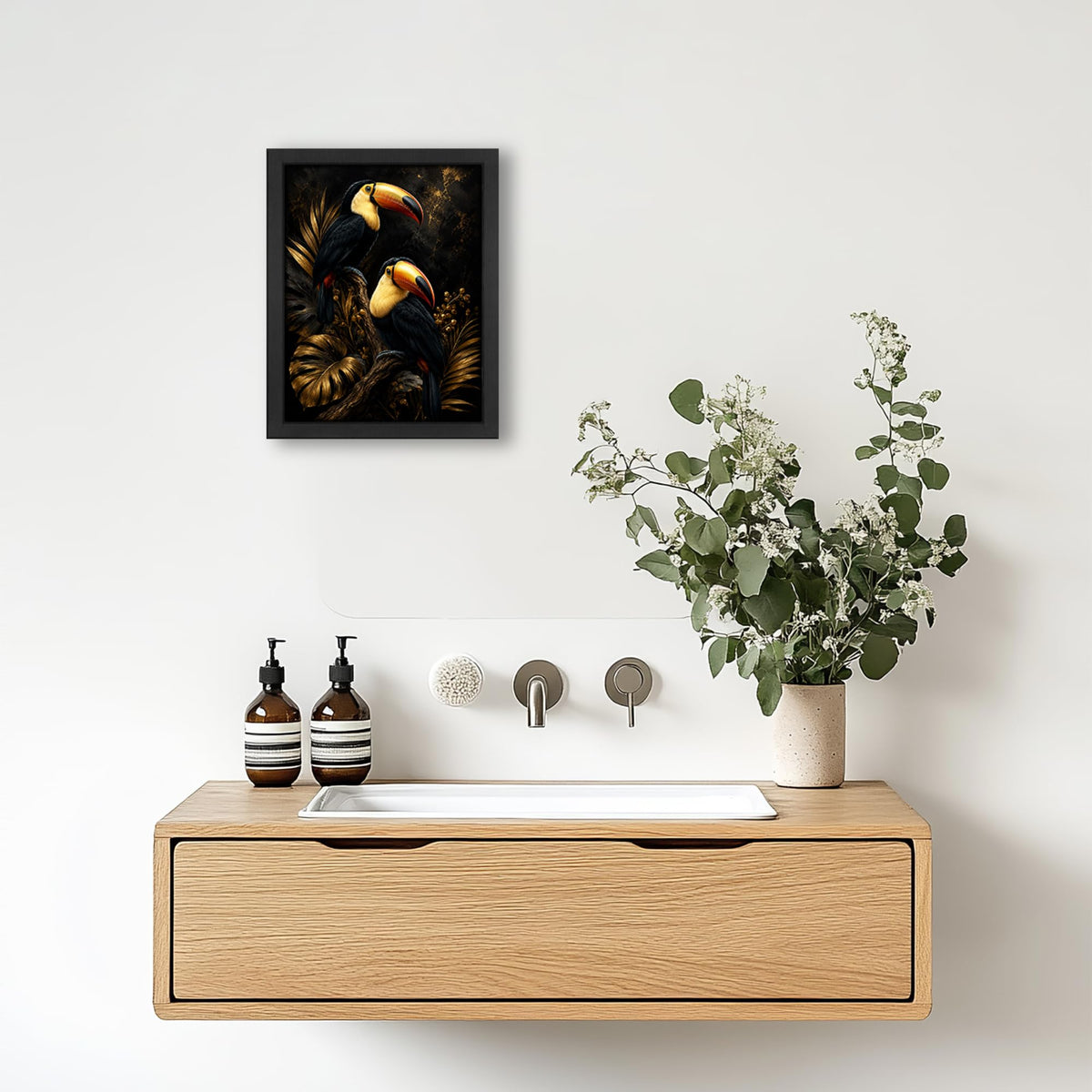 Toucan Decor Wall Art (Wall Art Framed 15 / 20"L x 16"W)