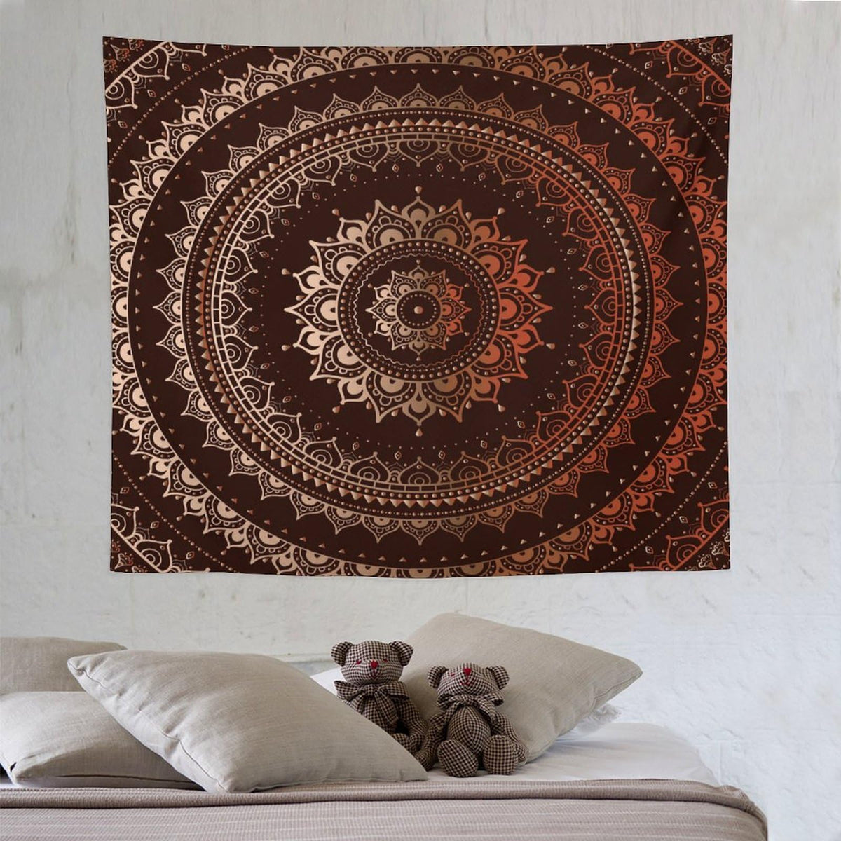 Mandala Tapestry Wall Hanging Enclosing Magic Circle Egyptian Folkloric Culture Pattern Tapestries Home Decor for Living Room Bedroom Farmhouse Apartment Dorm 50"x60" (50"L x 60"W / Mandala-43)
