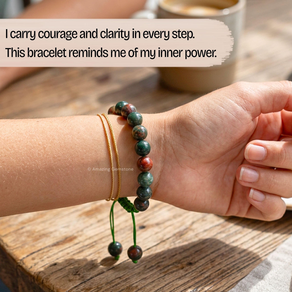 Bloodstone Bracelet for Women Men's Gifts (Bloodstone)