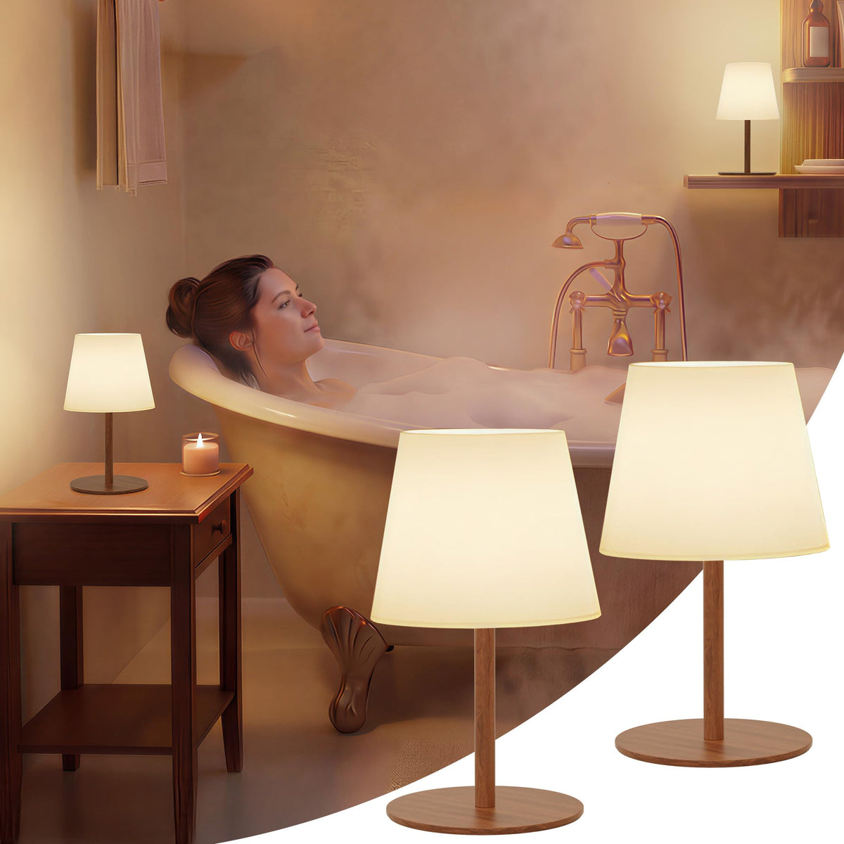 Spa Like Shower Lamp (Wood Grain / 2 Pack)
