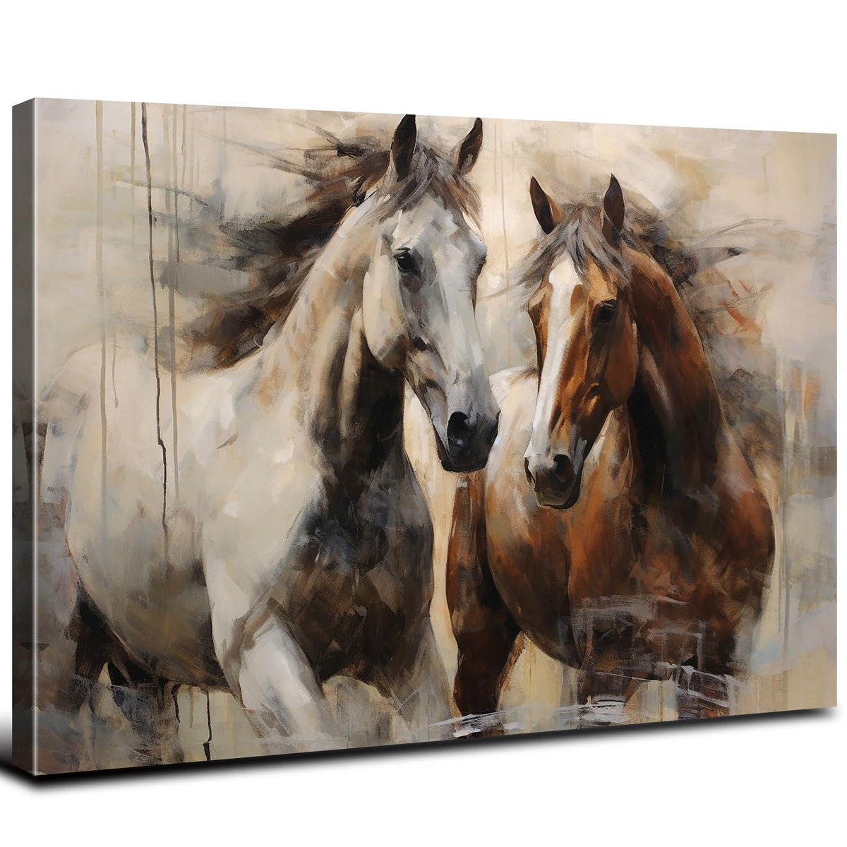 Vintage Horse Wall Art Western Horses Canvas Paintings Bedroom Decor Running Horse Prints Pictures Equestrian Aesthetic Poster Rustic Country Animals Artwork for Living Room Bedroom Home Decorations 24x36" (36"L x 24"W / Horse)
