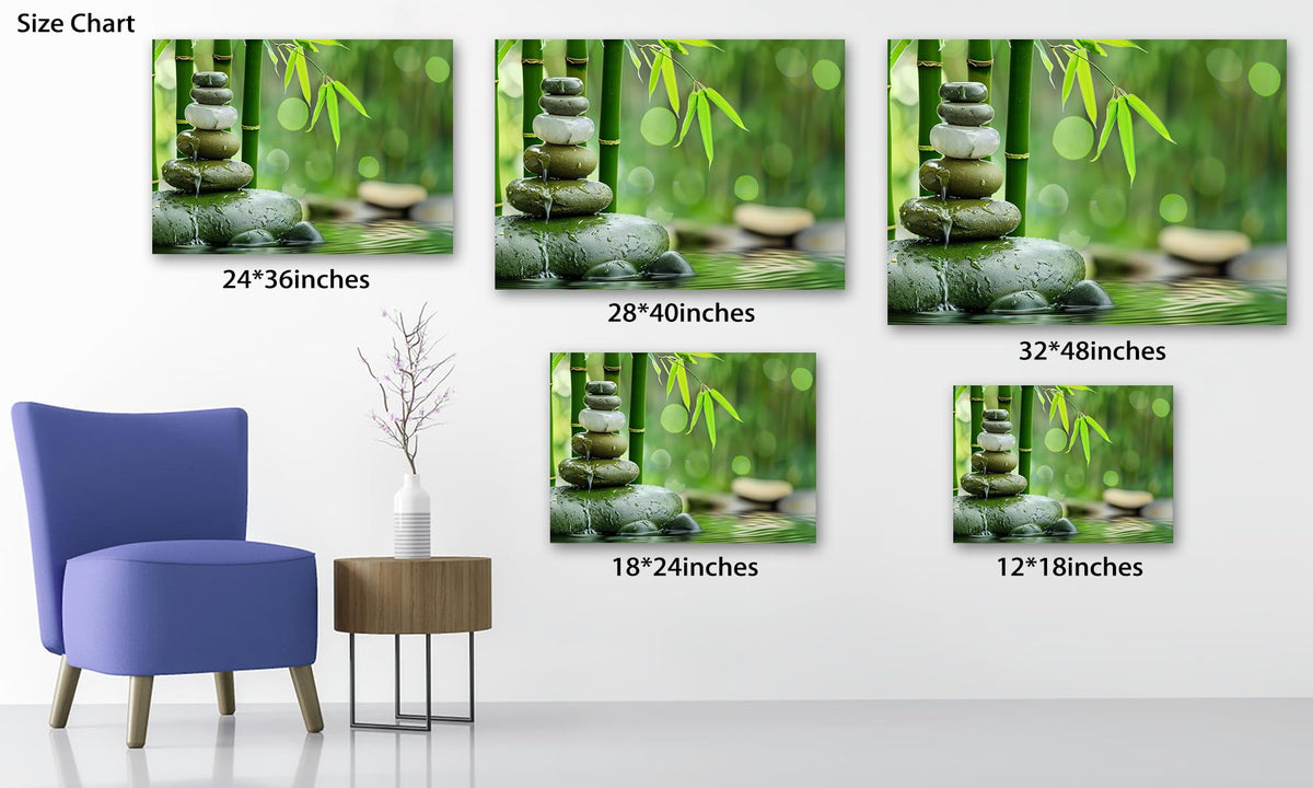 Zen Wall Art Zen Stone Canvas Art Prints for Meditation Office Decor (Zen Stones Canvas Frame-15 / 18"L x 12"W)
