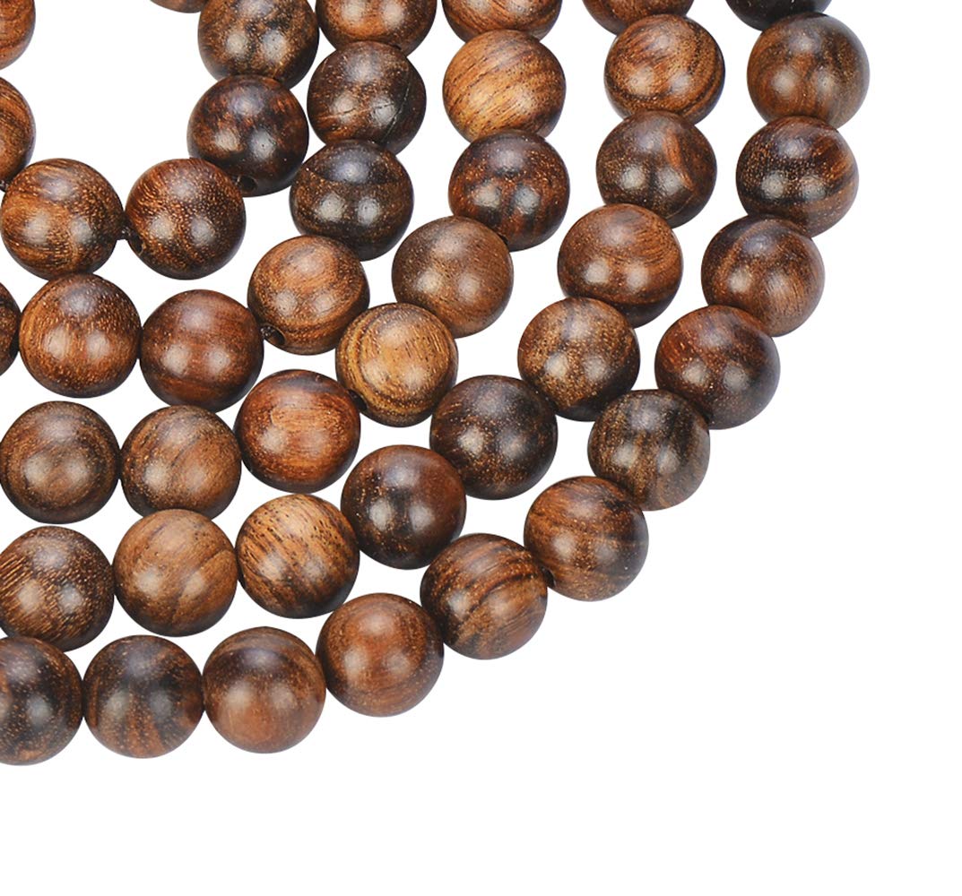 Mala Beads Bracelet 108 8mm Beaded Bracelet Sandalwood Elastic (8mm Black Rosewood)