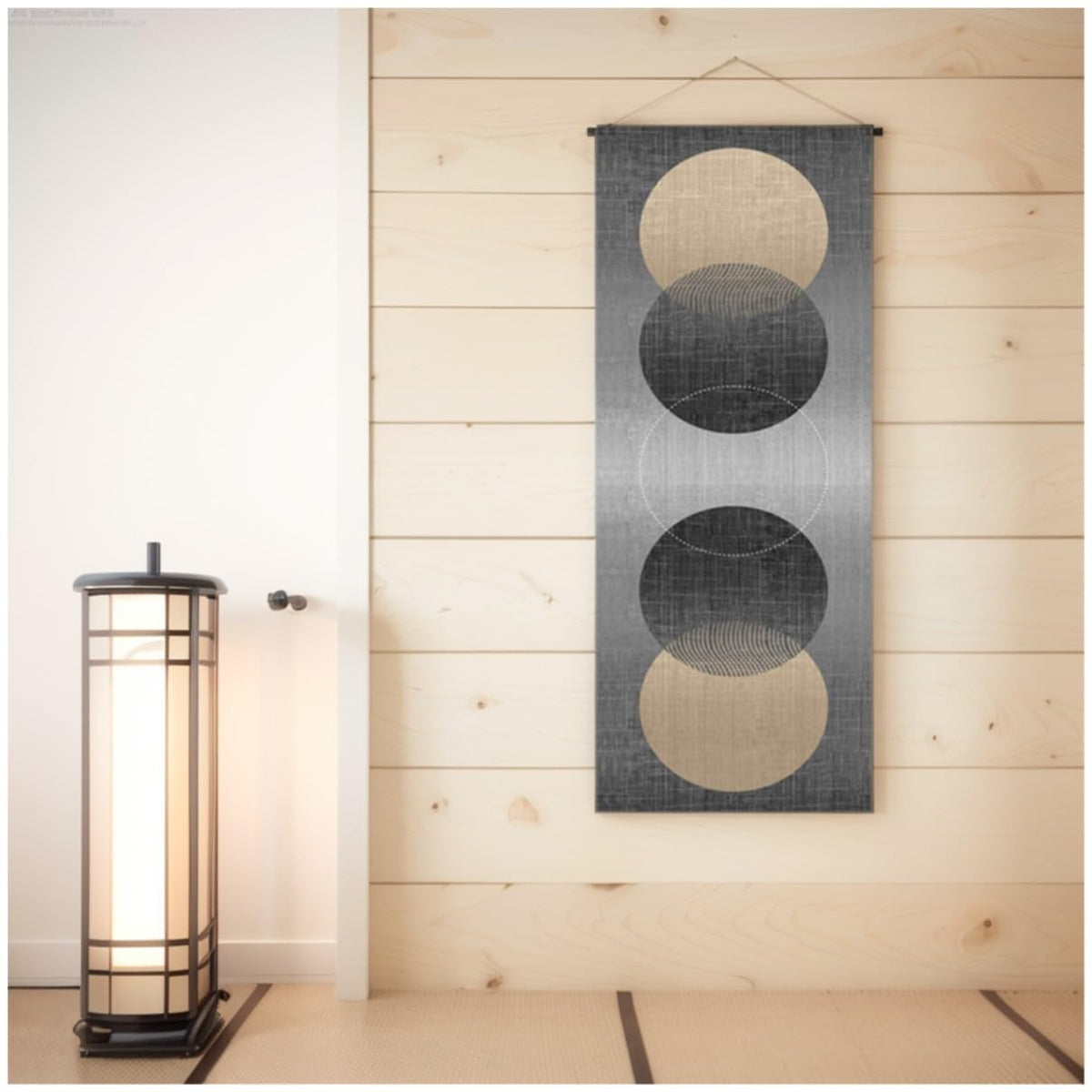 Japanese Hanging Scroll Wall Art (Zen-Enso Circle)