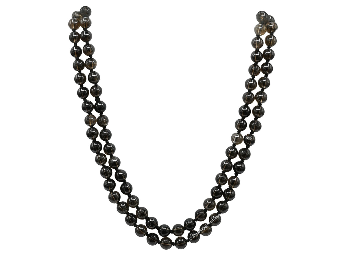 Smoky Quartz Mala Beads (Smoky Quartz / Knotted)