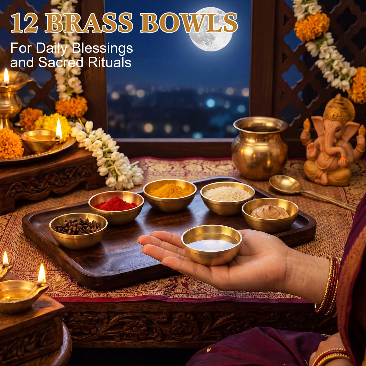 Diwali Pure Brass Bowl Navratri Return Gift (2.4 Inch)