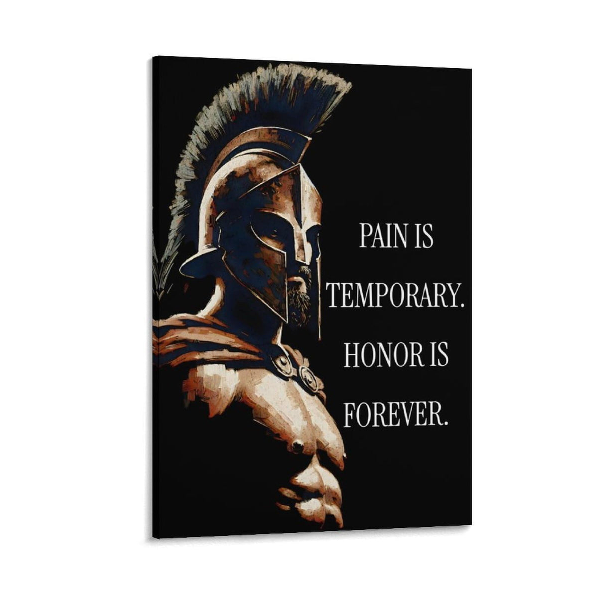 Pain Is Temporary Honor Is Forever Spartan Warrior Code Canvas Printing Wall Art Prints Wall Decor Posters Motivational Black Gold Stoic Living Room Bedroom Office Gym Decor 20x30inch (style-32 / 20x30inch(50x75cm) Frame)