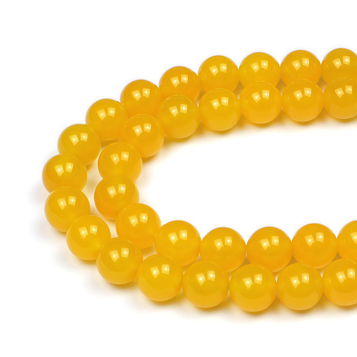 7A Round Natural Yellow Agate Beads Stone Loose Beads for Necklace Bracelet Charms Jewelry Making 15" (Yellow Agate / 4mm)