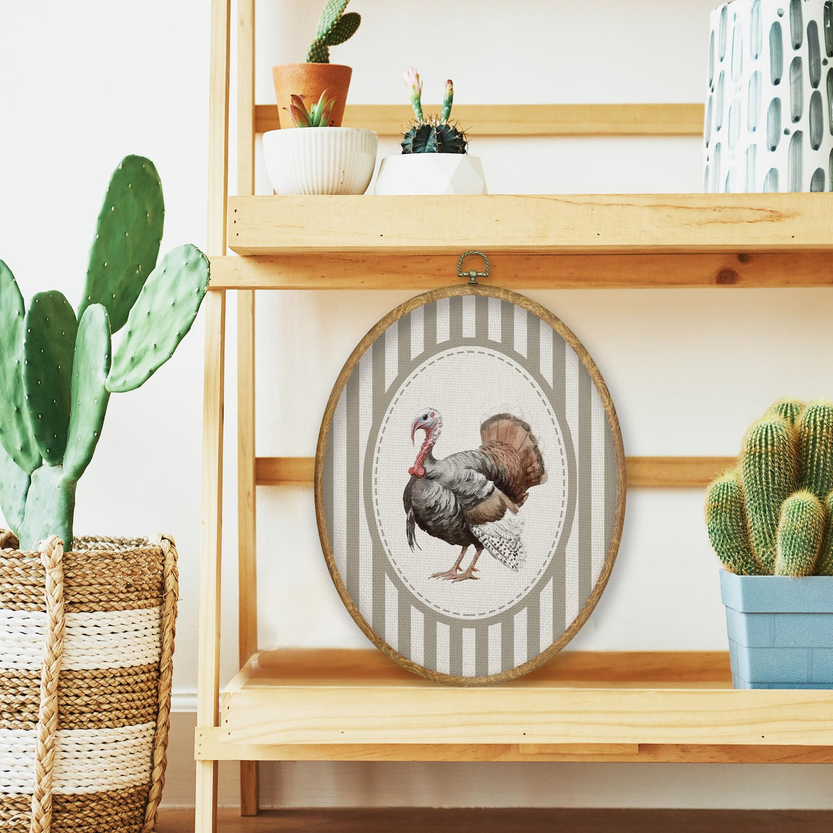 Vintage Turkey Bird Oval Wall Art Decor (Colour31)