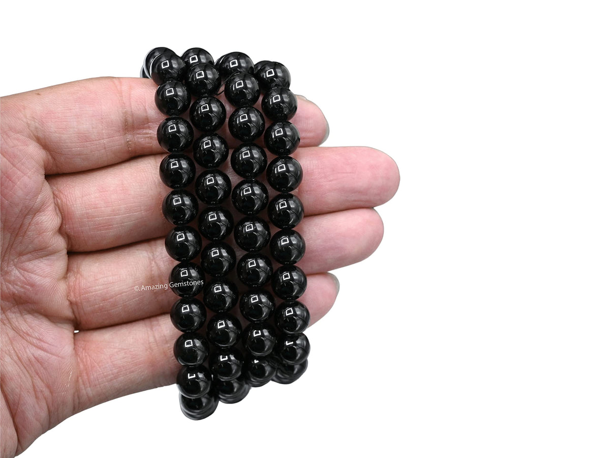 Black Tourmaline Mala Beads (Black Tourmaline / Plain)