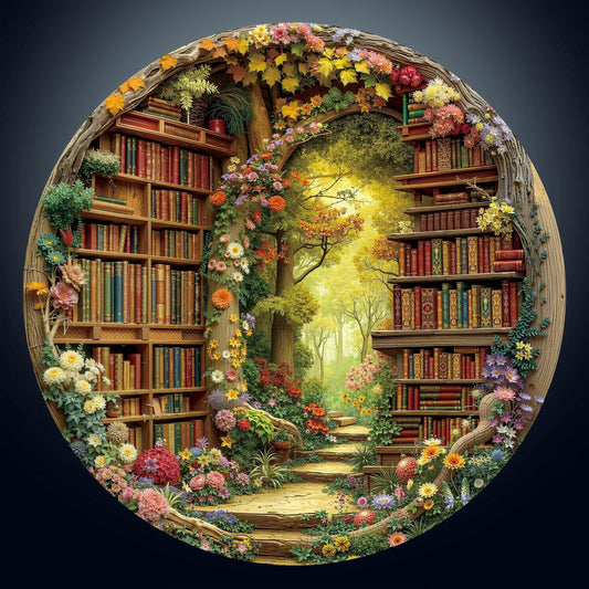 1000 Piece Round Jigsaw Puzzle for Adults (E-forest Library)