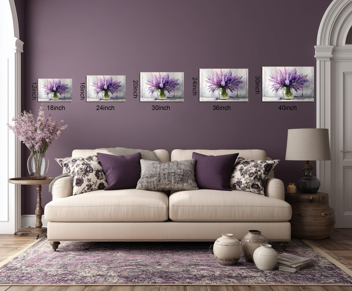1 Panel Purple Pictures Wall Decor Purple Artwork Lavender Wall Art Country Floral Canvas Prints Botanical Art Watercolor Flower Bathroom Bedroom Decor Painting Ready to Hang 12x18 Inches (18"L x 12"W / Purple Flower 13)