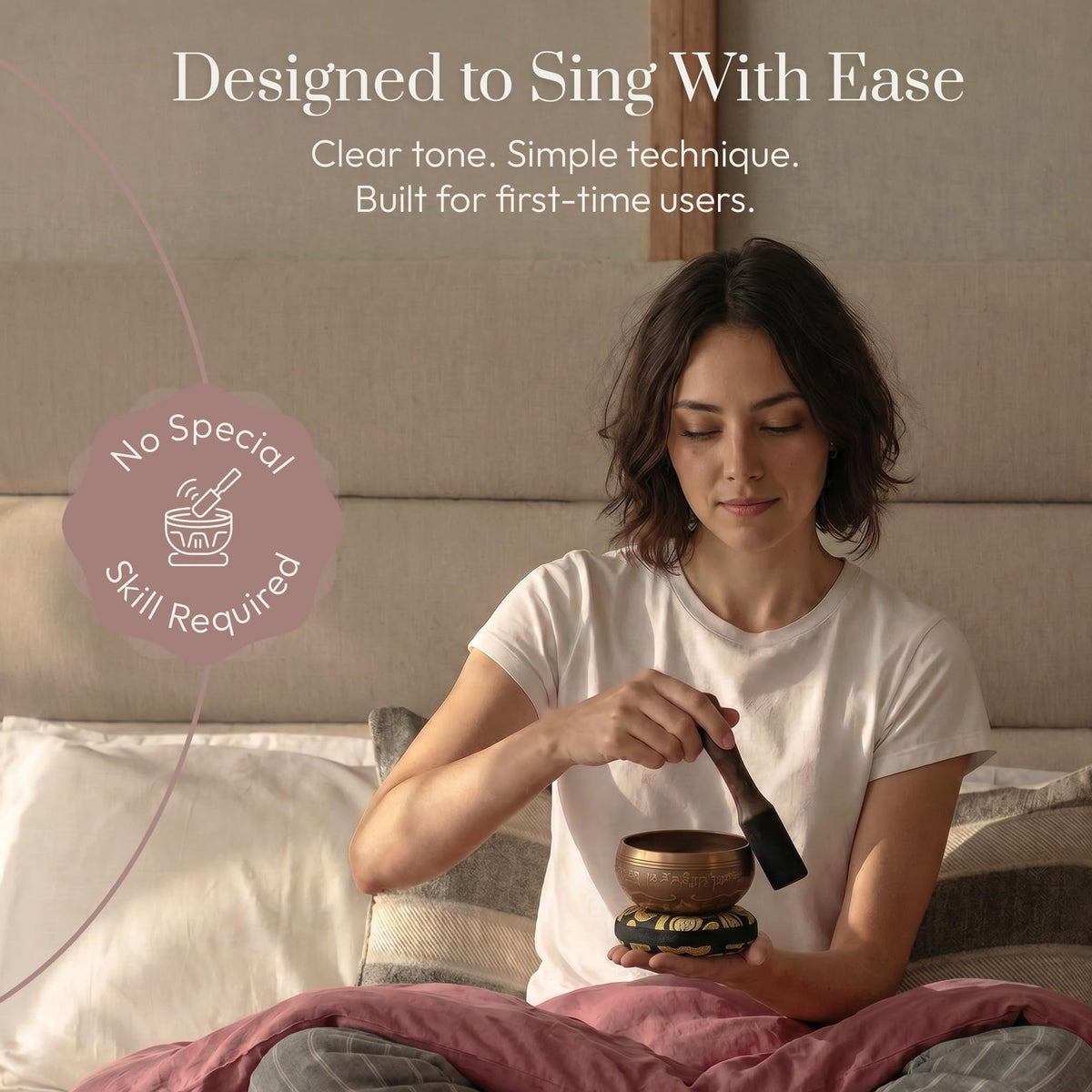 Tibetan Singing Bowl Set (Matte Gold / Without Case)