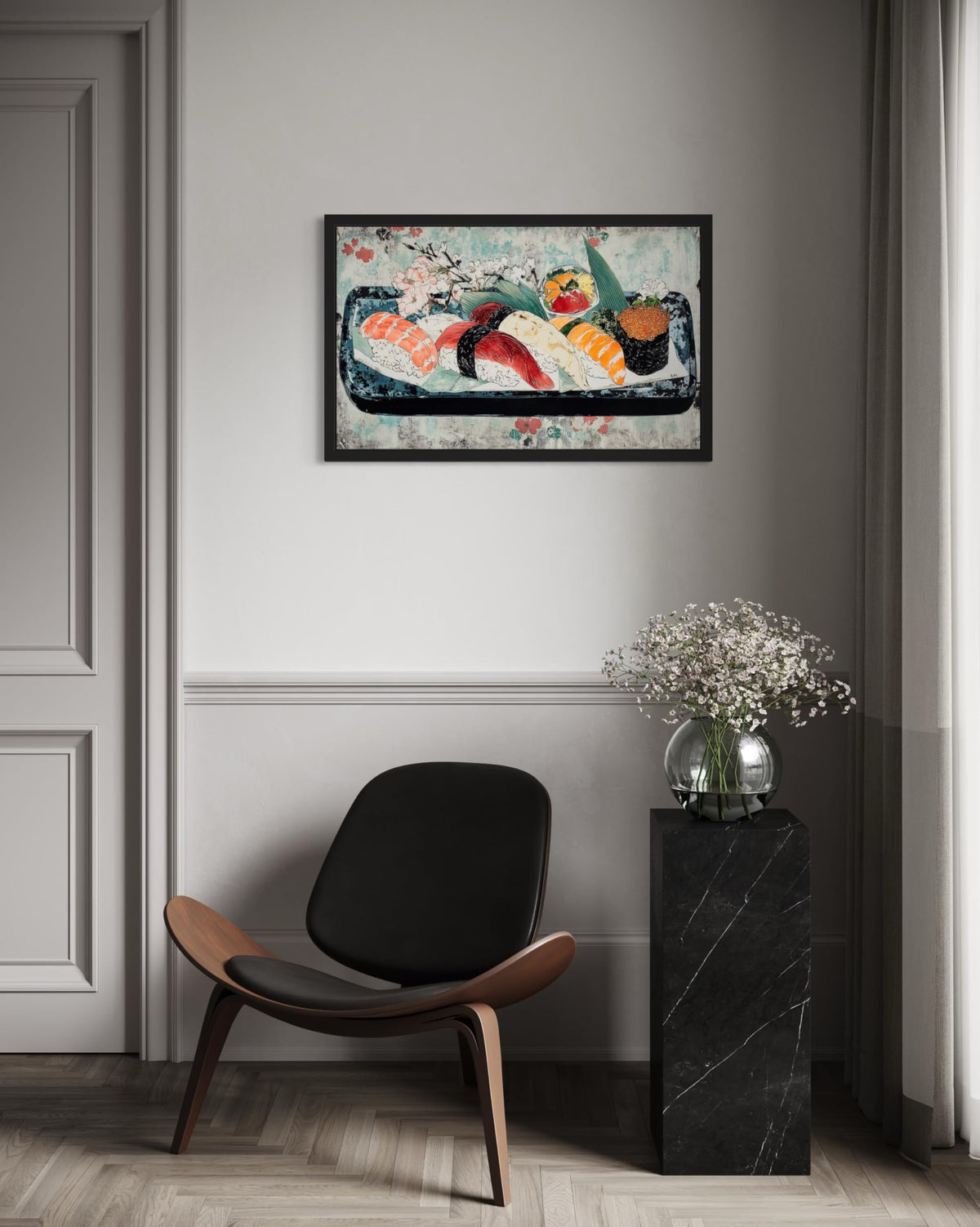 Nigiri Sushi Wall Art Print Poster (Nigiri Sushi / 36"L x 24"W)