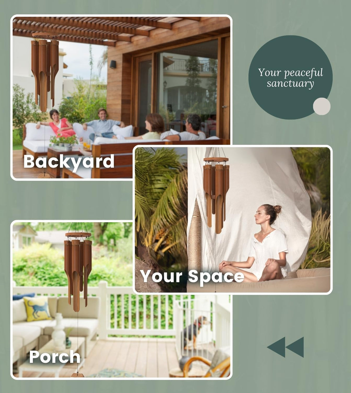 Classic Bamboo Wind Chimes (Small 35")
